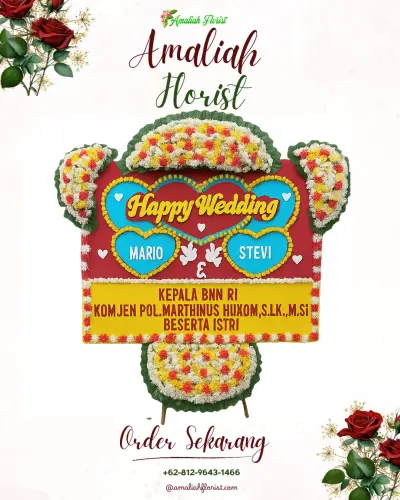 Karangan Papan Bunga Pernikahan di Kelayan Timur